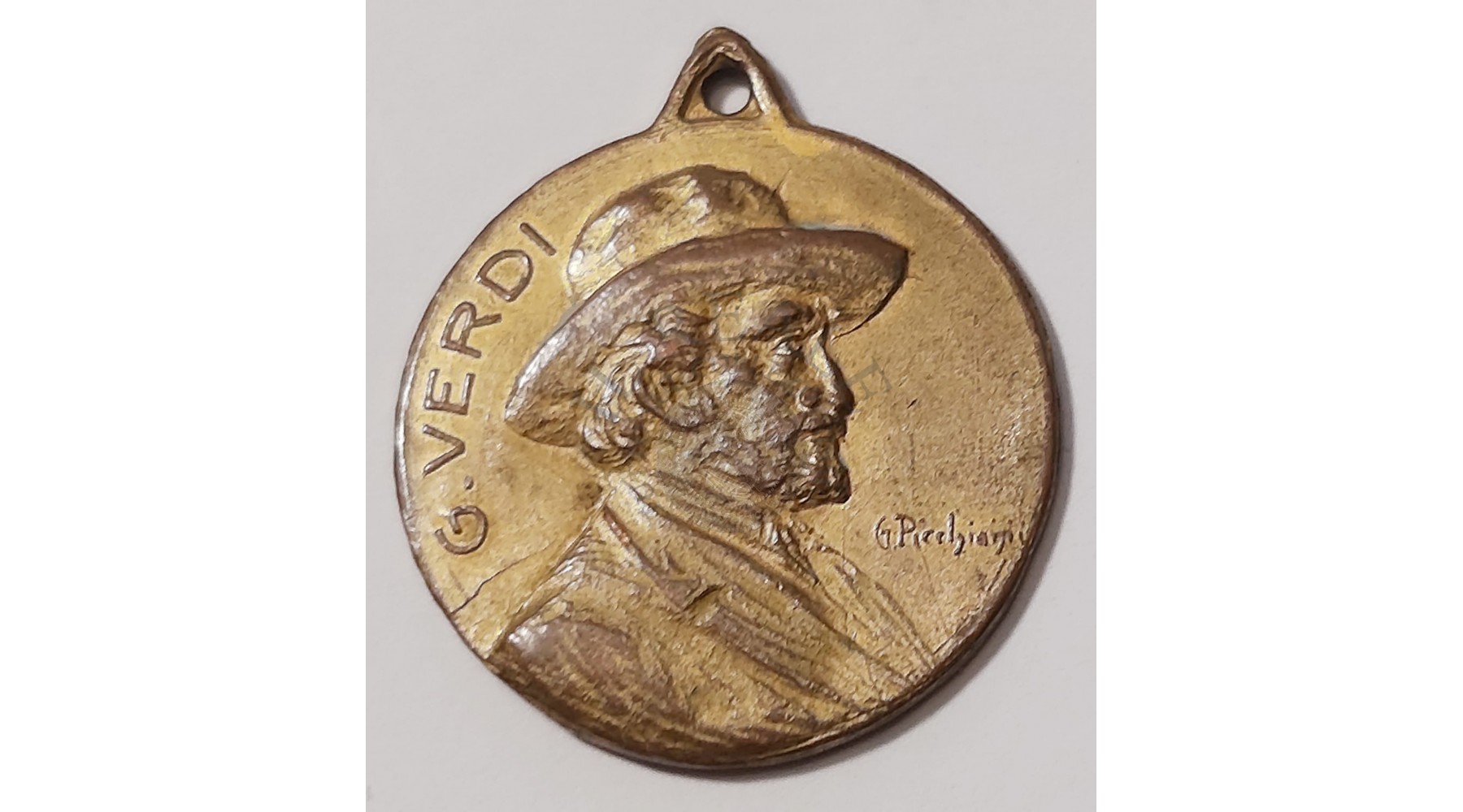 MEDAGLIA IN BRONZO DORATO G. VERDI  CENTENARIO VERDIAN TRIESTE 1913