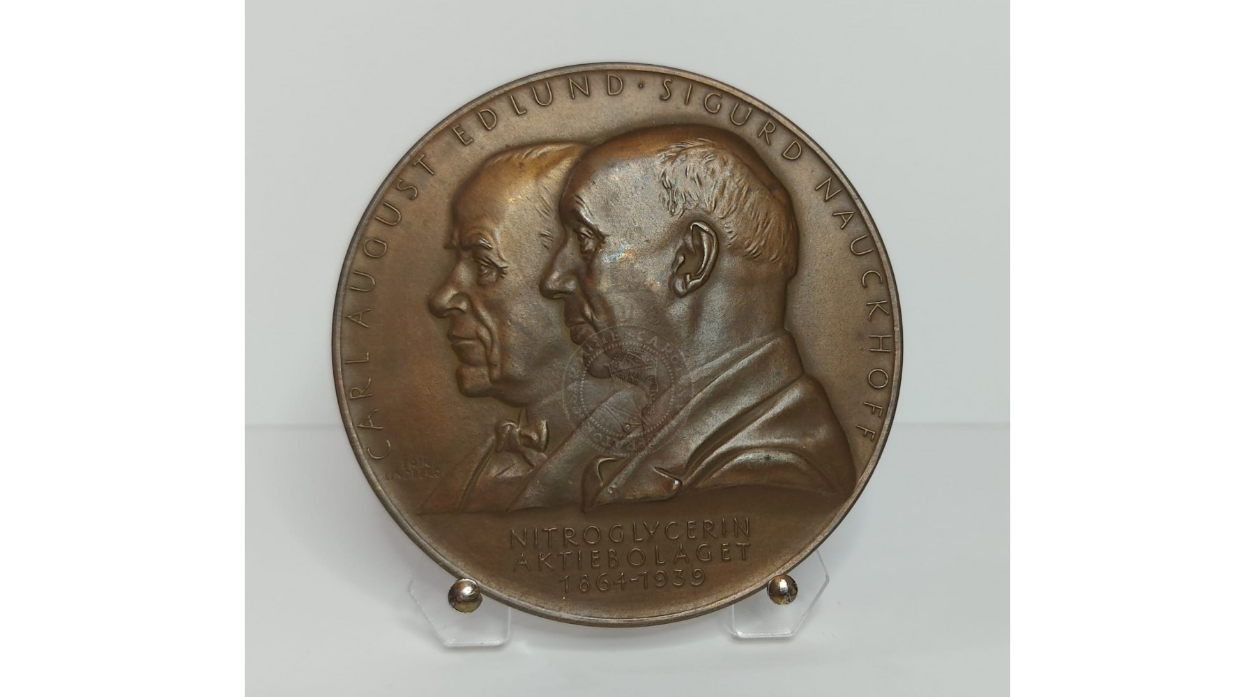 SVEZIA Medaglia di bronzo di Carl August Edlund e Sigurd Nauckhoff  1939