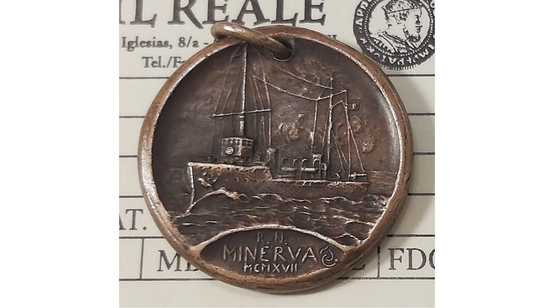 MEDAGLIA REGIA NAVE MINERVA 1917