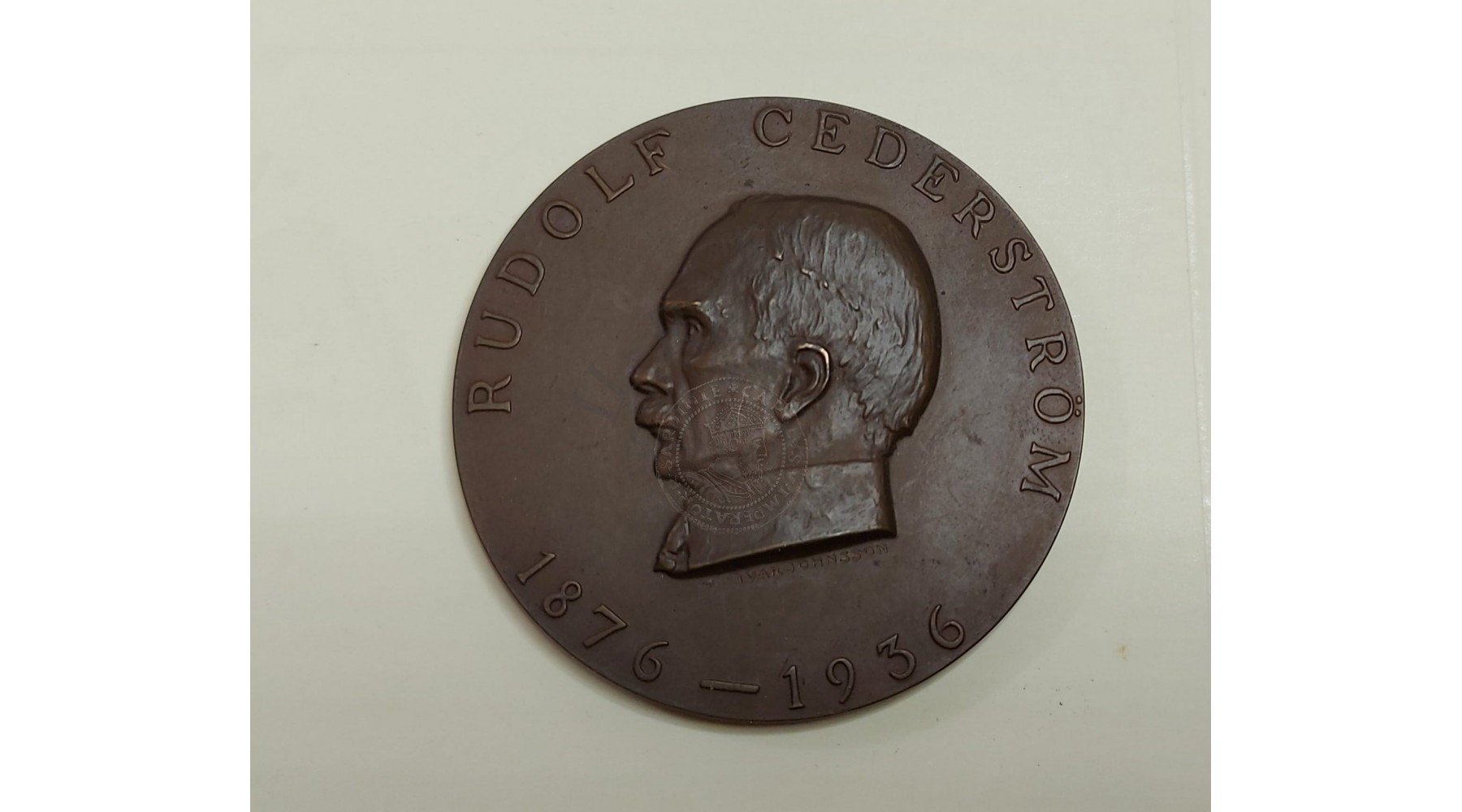 SVEZIA  Sweden  Carl Olof Rudolf Cederstrom presidente della SWEDISH ARMS HISTORICAL SOCIETY MEDAGLIA IN BRONZO 1936