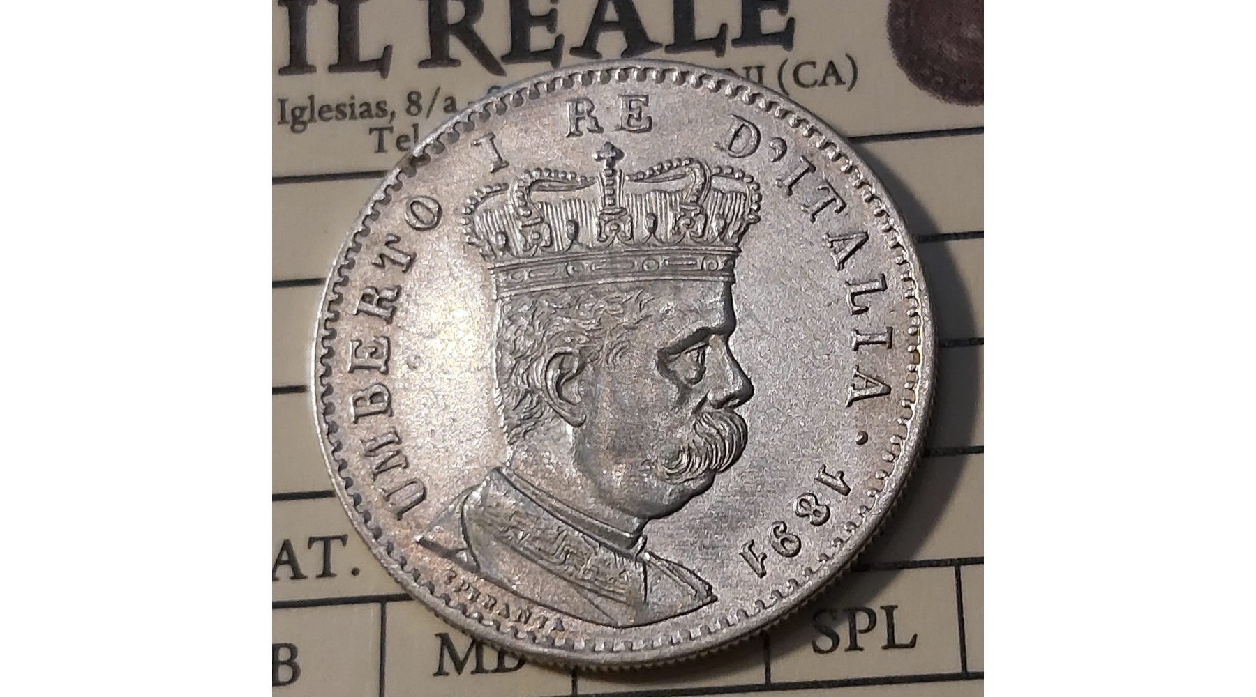 UMBERTO I ERITREA 1 LIRA 1891 SPL+