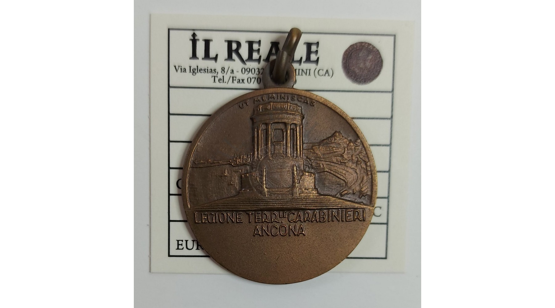 MEDAGLIA IN BRONZO LEGIONE CARABINIERI ANCONA