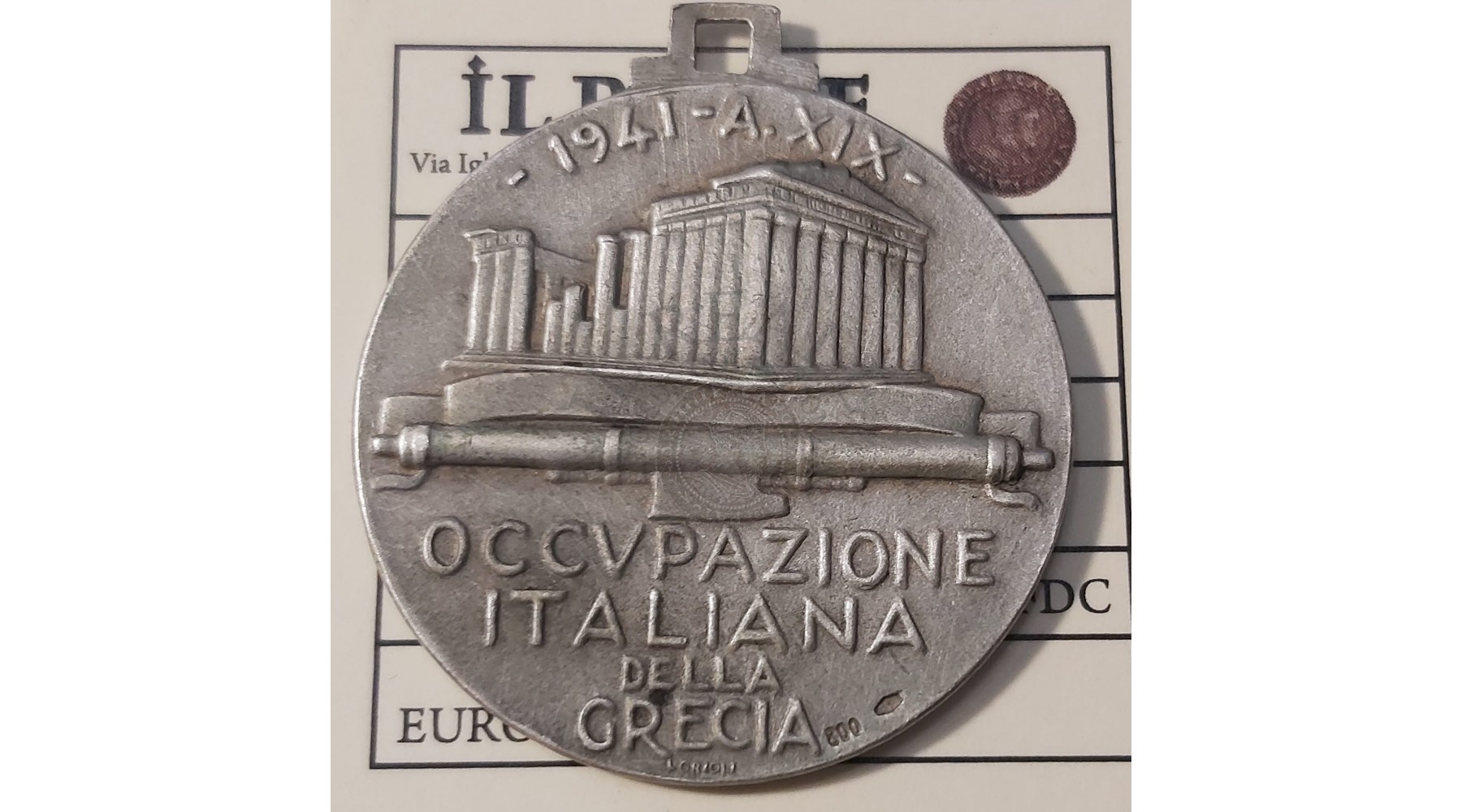 MEDAGLIA IN ARGENTO OCCUPAZIONE ITALIANA DELLA GRECIA 1941