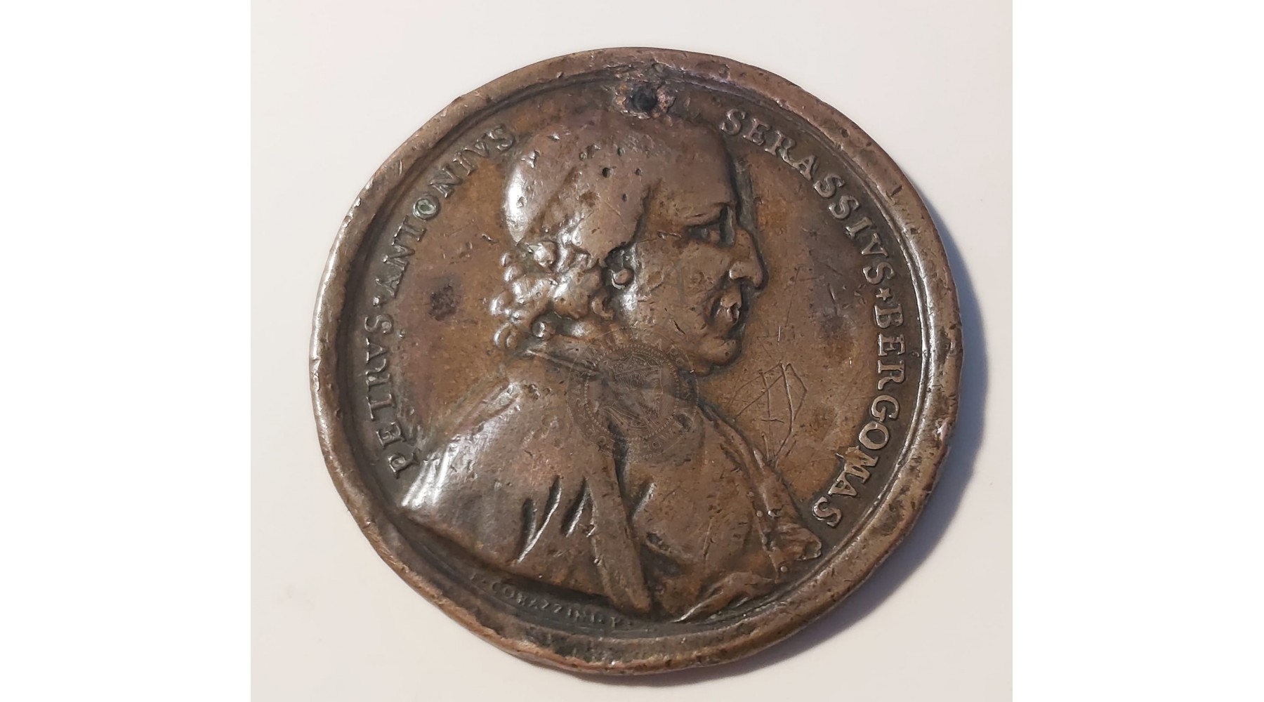 MEDAGLIA IN BRONZO Pietro Antonio Serassi (1721-1791)  1786 - PETRVS ANTONIVS SERASSIVS BERGOMAS