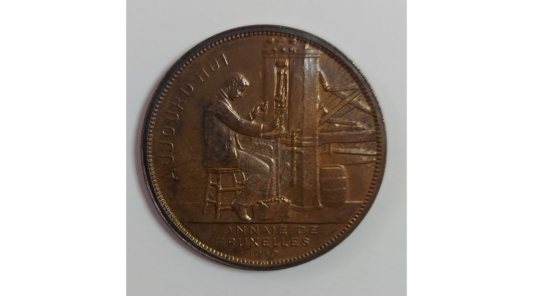 MEDAGLIA IN BRONZO CONIATA A BRUXELLES LA ZECCA IERI E OGGI 1910