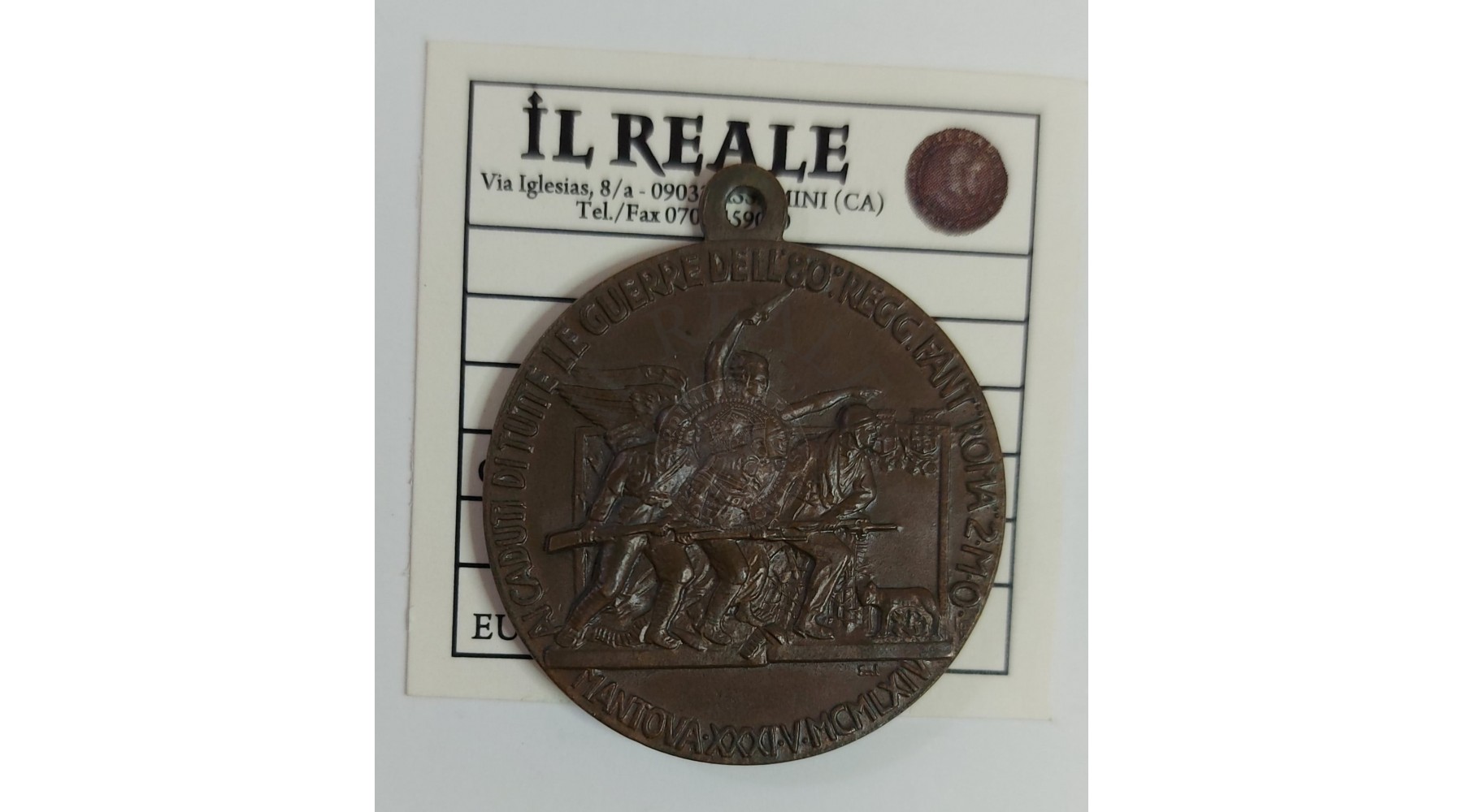 MEDAGLIA IN BRONZO AI CADUTI DI TUTTE LE GUERRE DELL'80 REG.ROMA 2.M.O.