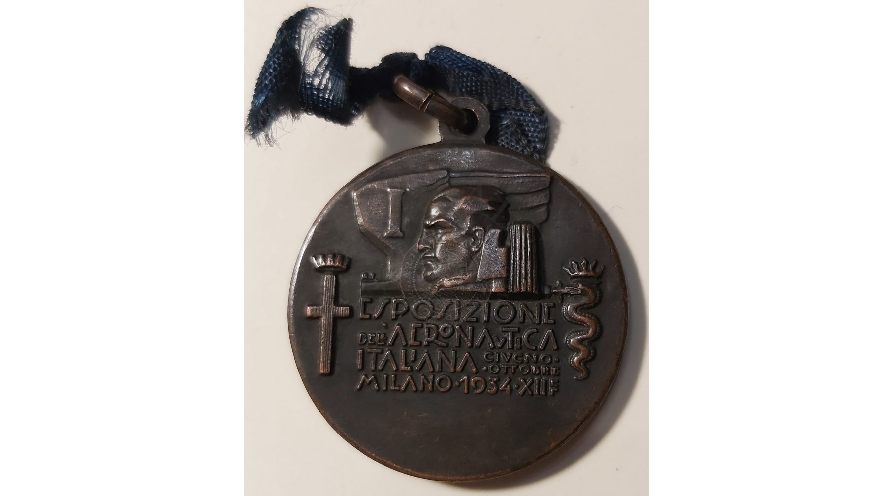 MEDAGLIA IN BRONZO ESPOSIZIONE DELL'AERONAUTICA ITALIANA GIUGNO-OTTOBRE  1934