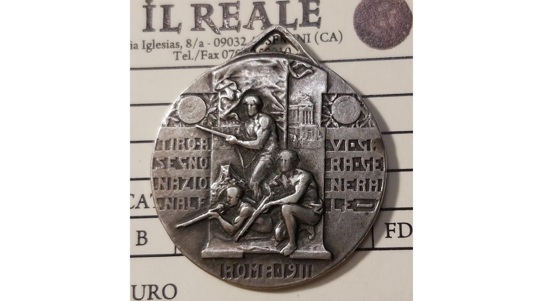 MEDAGLIA IN ARGENTO Tiro a Segno Nazionale VI °Gara Generale Roma 1911