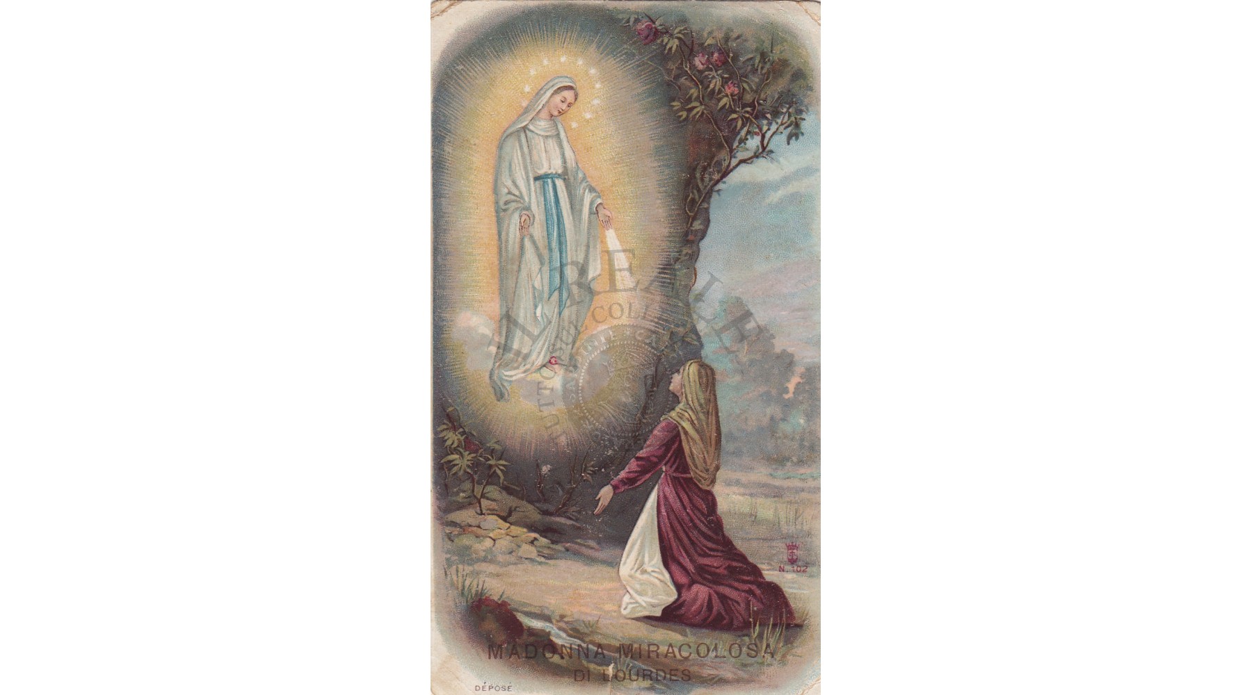 Santino Santa Lega n. 102 Madonna Miracolosa di Lourdes